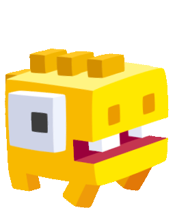 Animated small yellow Fancade dinosaur character