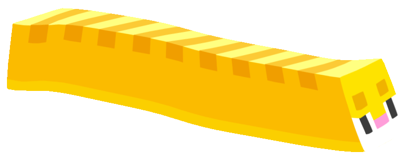 Animated long yellow Fancade cat character